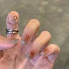 4 Boxes 96Pcs Short Squoval Press On Nails |Frosted Glazed Ice Ombre Press On Nails, Short Oval Crystal Clear False Nails For A Skin-Brightening Summer Look, European  Style Reusable & Removable Fake Nails For Women, Beach, Party, Vacation Wear.Nail Tech Supplies,French Tip Press On Nail,Christmas Nails Press On,Nail Set. - Gói hỗn hợp 635 - Xem 4