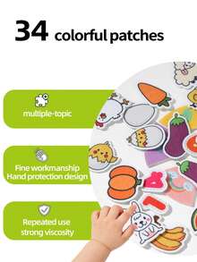 Farm Theme Tear & Peel Book, 0-3 Years Old Hook And Loop Interactive Quiet Book, Hand-Tearing Early Education Toy, Exercising Fine Finger Movements, Montessori Baby Toy, Baby Handbook, Easter Boy & Girl Baby Birthday Gift, Children's Day, Baby Game, Girl Game, Children's Book - Multicolor - View 4