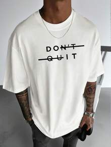 Zrgoth K-GLORY 男士休闲百搭简约英文标语印花短袖T恤 - 白色 - 查看 2