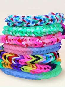 3件套橡皮筋套装，编织橡皮筋，DIY友谊手链制作套装，手工套装，适合节日使用 - 三層皮筋套裝 - 查看 3