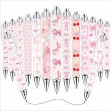 1-20pcs Cute Pink Heart & Bow Nurse/Doctor Themed Pens, 1.0mm Black Ink Smooth Writing Retractable Pens, Suitable For Teachers, Women, Girls, Adults, Decorative & Practical, School/Office Supplies, Party Favors, Back To School Gifts - Multicolor - View 11
