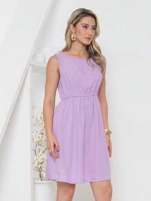JIN SER Viscose Dress - Mauve Purple - View 4