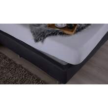 Queen Size Box Spring Bed Skirt, Fitted Style, Gel Knit - Hazelnut - View 2