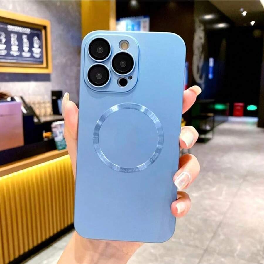 Magnetic Matte Wireless Charging Case - 淺藍色 - 查看 1