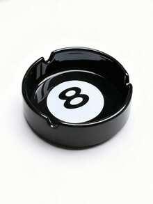 Creative Ceramic Ashtray, Billiard Ball 8 Ball Shaped Ashtray, Unique Personalized Home Office Ceramic Ashtray