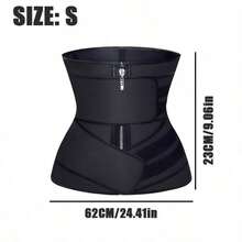 Women's Reversible Waist Trainer Belt, Zippered Tummy Control Body Shaper, Sports Compression Waist Cincher For Workout, Gym, Walking, Fitness, Daily Wear & Waist Support, Multiple Sizes - Black - View 15