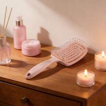 Hair Brush Dry Wet Detangling For Fine, Thick, Curly Hair - Curved And Vented Hair Brush For Women, Men  Faster Blow Drying Styling Professional Paddle Vent Detangler - 粉色 - 查看 2