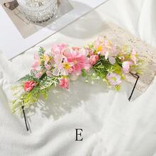 1件新娘人造向日葵花冠头饰，适合婚礼、旅行、拍照