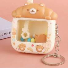 1 pieza Llavero mini máquina de garra para adolescentes, juguete antiestrés de animal de dibujos animados lindo, juego interactivo portátil para aliviar el estrés, amuleto divertido para bolso y regalo novedoso - Multicolor - Ver 8