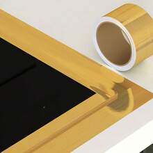 1 Roll Gold Peel And Stick Wallpaper Border,Room Decor PVC Self Adhesive Removable Contact Paper,Wallpaper Peel And Stick,Waterproof Mirror Frame Sticker For Bathroom, Bedroom Decor Wallpaper Kitchen Decor And DIY Decor Wall Sticker - Multicolor - View 6