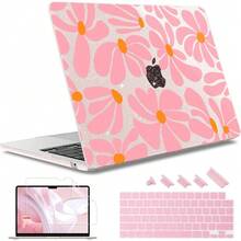 For MacBook Air 13.6 Inch Case A3240 M4 A3113 M3 A2681 M2 With Retina Dispaly, 2025 2024 2023 2022 Release, Plastic Hard Shell Case With Screen Protector & Keyboard Cover, Chalk Pink Bow - 貓咪貼紙印刷 - 查看 7