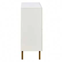 Taquillas modernas de MDF blanco con tiradores de aleación de zinc y patas de acero: para salón, dormitorio y pasillo. - Blanco - Ver 7