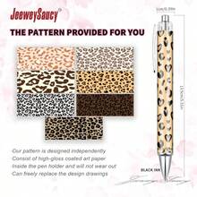 1pc Leopard Print Ballpoint Pen, Cheetah Pattern Writing Pen, Cute Black Ink Fine Tip, Smooth Writing, Perfect Gift For Women, Suitable For Home And Office Use - Multicolor - View 8