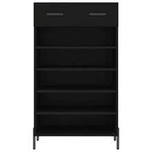 vidaXL Armoire à chaussures noir 60x35x105 cm en ingénierie - Noir - Voir 6