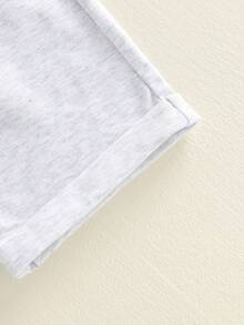 2Pcs Toddler Boy Easter Outfits Infant Baby Summer Clothes Some Bunny Loves You Letter Print Short Sleeve T Shirts And Shorts Set - Blue - View 9