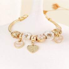 Vòng tay mặt dây chuyền hình trái tim hoa lãng mạn cổ điển thanh lịch, phụ kiện thời trang, dây chuyền có thể điều chỉnh, thích hợp cho Ngày Valentine, Năm mới, các ngày lễ và đeo hàng ngày. - Nhiều màu - Xem 3