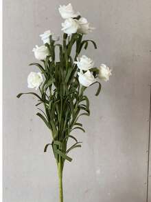 1 pieza/3 piezas Flores de rosa artificiales, decoración del hogar, regalo para el Día de San Valentín, cumpleaños, graduación - Blanco - Ver 19