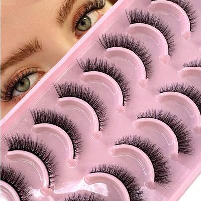 10 pares de pestañas postizas de visón 3D suaves y esponjosas, pestañas postizas dramáticas hechas a mano que dan un aspecto natural, pestañas postizas gruesas y voluminosas