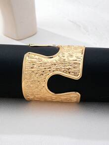 1pc Asymmetrical Shaped Chic Personalized Fashion Bangle Bracelet - Gold - View 6