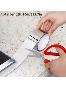 1pc 5m Waterproof Anti Tape, Aluminum Foil Sealing Tape For Sink, Countertop, Toilet, Bathroom, KitchenSuper Sticky Waterproof Tape - For Indoor & Outdoor Use, No Residue. Aluminum Foil Tape, Sealing Strip, Self-Adhesive, Heavy Duty Waterproof Tape, Adhesive - Super Sticky, Reusable And Versatile Glue - Essential For Home Use - Silver - View 5