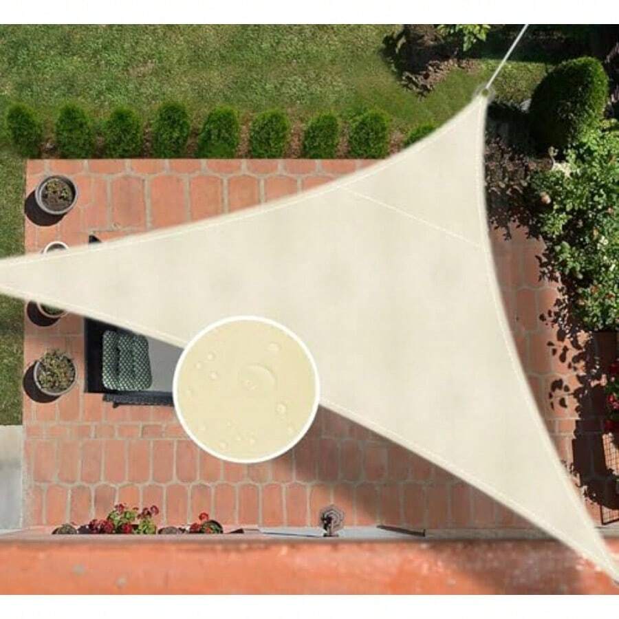 Vela de SombraTriangular 4 x 4 x 4M Malla Sombra para Exteriores - blancocrema - Ver 1