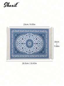 shoxil 1 pièce Tapis à café, Tapis de café, Dessous de tasse à café, Dessous de verre, Dessous de boisson, Tapis de séchage de vaisselle, Tapis de table, Napperon, Tapis de souris, Tapis résistant à la chaleur et antidérapant - Bleu azur - Voir 6