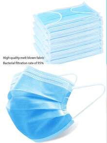 Mask, Disposable Non-Woven Flat Mask, Daily Dust-Proof, Breathable And Comfortable, Ear Hanging Safety, Suitable For Outdoor Travel, Gatherings And Offices, High-Quality Melt Blown Fabric, Bacterial Filtration Rate Of 95% - Black - View 13