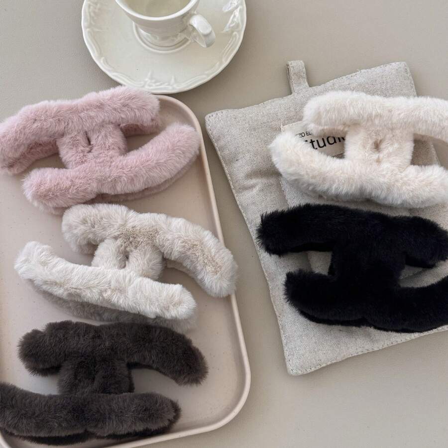 优雅大号蓬松发爪，适合发量较多的女士，2024秋冬新款发饰，女士优雅发夹，时尚发卡 - 卡其抓夾 - 查看 1