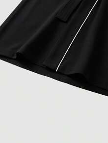 YUNTUO Men's Autumn/Winter Long Sleeve Robe, V-Neck Loose Retro Pattern, Versatile Loungewear For Home, Outdoor, And Commuting - Black - View 8