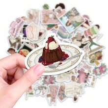 56张唯美少女贴纸套装 - 复古花卉、可爱字母和手账贴纸，适用于剪贴簿、手账、笔记本电脑、水瓶和DIY手工装饰 - 彩色 - 查看 5