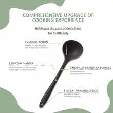 44-teiliges Silikon-Non-Stick-Kochgeschirr-Küchenutensilien-Easy-to-Clean-Hochtemperaturbeständiges Küchenessentials-Set mit Edelstahl, geeignet für Non-Stick-Kochgeschirr, geeignet für Geschirrspüler (schwarz) - 44 Stück - Übersicht 4