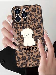 Leopard Print Phone Case With Cute Puppy Design For Phone,  Animal Pattern Soft TPU Cover All-Over Print Mixed Color Phone Case For 17 PRO MAX/17 AIR/15 ProMax/16 PROMAX/Galaxy S22/S23/S24/S23 Plus/S24 Ultra/S25/A15/A33/A23, Halloween Design, 2D Flat Style, Vintage Collage, Floral Fashion, Cool Cute Aesthetic, UV Printing, Trendsetter For Fashion Enthusiasts - Pha màu 1 - Xem 6