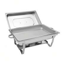 Rectangular Chafing Dish Set, 9L/2. 38Gal Stainless Steel Warming Container Food Warmer, Large Capacity Chafing Dish Buffet Set For Catering Buffet And Party - Silver - View 4