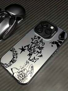 Black Graffiti Phone Case Compatible With  16/16 Plus/16 Pro/16 Pro Max,  15/15 Plus/15 Pro/15 Pro Max,  14/14 Plus/14 Pro/14 Pro Max,  13/13 Pro/13 Pro Max,  12/12 Pro/12 Pro Max,  11/11 Pro/11 Pro Max,  7/8 Plus,  Xr/Xs Max Waterproof Shockproof Anti-Fall Scratch Resistant - Style 2 (1 PC) - View 5