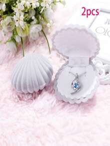 1/2/4pcs Cute Jewelry Box, Shell Shaped Jewelry Packaging Box, Earring, Necklace, Ring Storage Box, Valentine's Day, Mother's Day Gift, Proposal Surprise Gift, Gift Packaging, Jewelry Storage Box, Vanity Decor, Storage & Organization, Back To School Supplies - Multicolor - View 19
