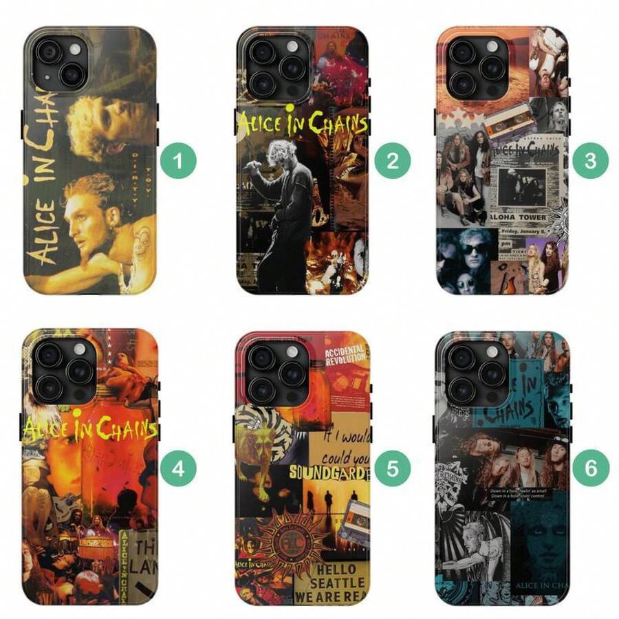 Funda de Teléfono Resistente Alice In Chains – Cubierta de Teléfono de Banda de Rock Grunge de los 90, Arte Inspirado en Álbum de Dirt, Regalo de Estética de Metal Alternativo para Fans de Música para 17/16/15/14/13/12/11 - 4 - Ver 1