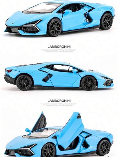 Burago 1:36 合金兰博基尼 Revuelto 模型车，车门可开，摩擦动力，金属车身，逼真汽车模型，儿童玩具，成人收藏品，万圣节、圣诞节、情人节、生日礼物