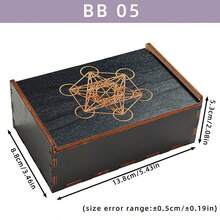 Handcrafted Black Wooden Card Storage Box - Freestanding Art Storage Box For Tarot Cards, Game Cards, Crystals, Energy Stones, And Dice - BB05 - View 14