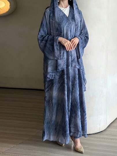 SuofeiMan Women's Fashion Middle Eastern Muslim Print Casual Long Robe Jacket, Elegant Robe Suitable For Daily Casual, Travel, Holiday, Vacation Or Party Occasions, Spring/Summer
