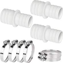 Set Of 3 Pool Hose Fittings 32mm To 38mm With 6 Hose Clamps/Adapters