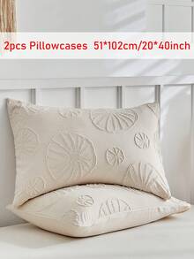 半件装卡其色波西米亚风簇绒纹理枕套，复古田园风树叶图案枕套，适用于卧室、客厅，波西米亚家居装饰，柔软透气，可机洗，四季皆宜，不含枕芯 - 卡其色 - 查看 7