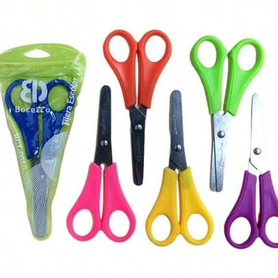 4 piezas Tijeras de  para Niños de Acero Inoxidable Pequeñas, con Mango Ergonómico, para Oficina y Escuela,  al por Mayor Directa de Fábrica Foska