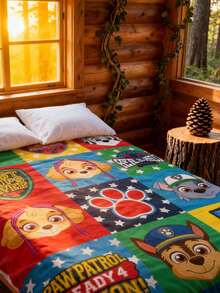 Paw Patrol 汪汪队立大功卡通小狗夏季降温毯，轻薄透气，单人床或双人床适用。可机洗。 - 彩色 - 查看 2