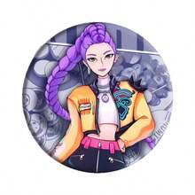1枚动漫魔女猎人圆形徽章，卡通配饰，背包挂饰，派对小礼物 - 彩色 - 查看 7