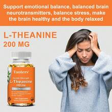 L-Theanine Dietary Supplement - With 200 Mg Of L-Theanine And 100 Mg Of N-Acetylcysteine ​​(NAC) - Supports Cardiovascular Health, Relieves Stress - 120 Capsules, 60-Day Supply - 1瓶 - 查看 4