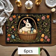 Bộ 100/2/4/6/8/300 tấm lót bàn ăn cao cấp, với thiết kế họa tiết thỏ Phục Sinh tối giản hiện đại. Kích thước: 30*45 cm, nhiều mẫu mã để lựa chọn, phù hợp cho bữa ăn Phục Sinh và trang trí nhà cửa. - Nhiều màu - Xem 16