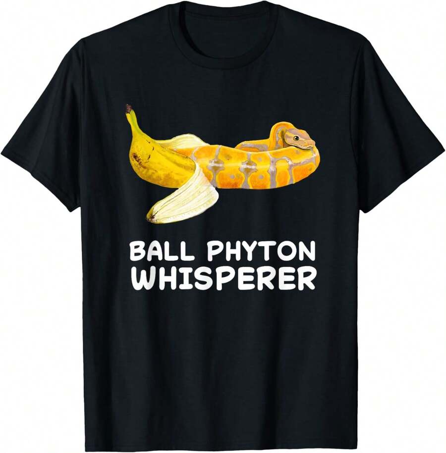 Camiseta de Reptil Serpiente Susurrante Ball Python Reptil Banana - Blanco - Ver 1