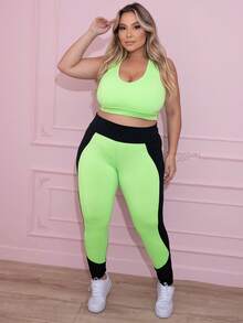 Plus Size Sports Bras - Màu xanh chanh - Xem 6
