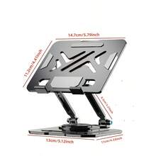 New IPad Desktop Tablet Metal Stand, Rotatable Foldable Tabletop Live Streaming Stand, Slouchy Cooling Tablet PC Stand For Study And Watching Videos - Multicolor - View 7