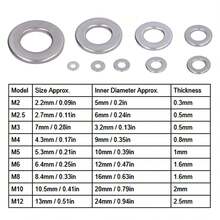 Juego de arandelas planas, Arandelas planas de acero inoxidable - por defecto - Ver 3